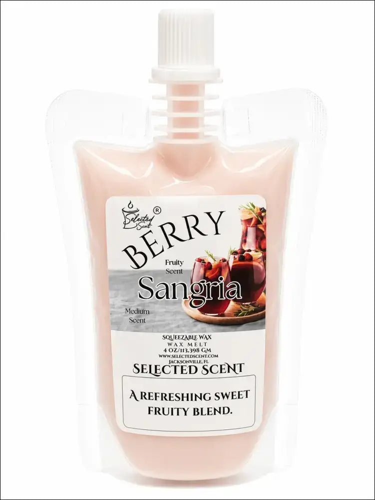 Squeezable all-natural long-lasting wax melts for home fragrance warmers - berry sangria / 4 ounces
