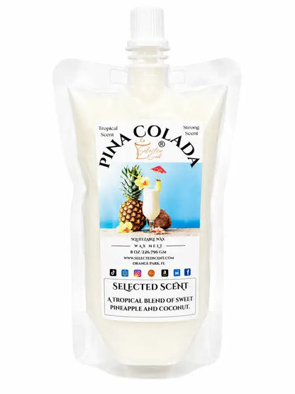 Squeezable all-natural long-lasting wax melts for home fragrance warmers - pina colada / 8 ounces