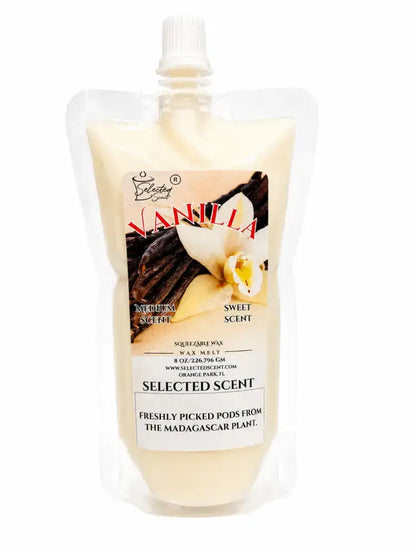 Squeezable all-natural long-lasting wax melts for home fragrance warmers - vanilla / 8 ounces