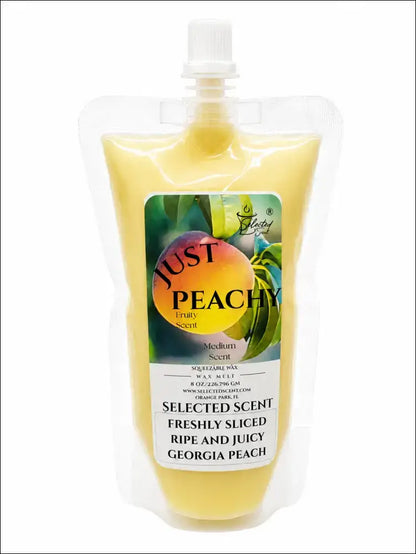 Squeezable all-natural long-lasting wax melts for home fragrance warmers - just peachy / 8 ounces