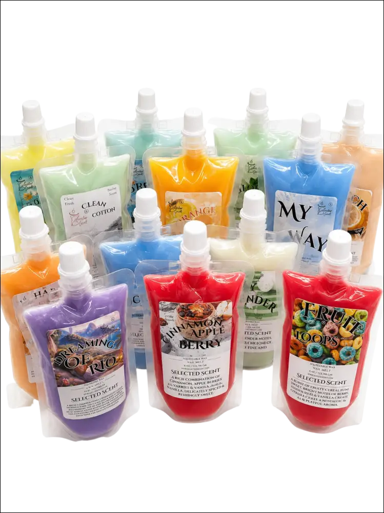 Squeezable all-natural long-lasting wax melts for home fragrance warmers