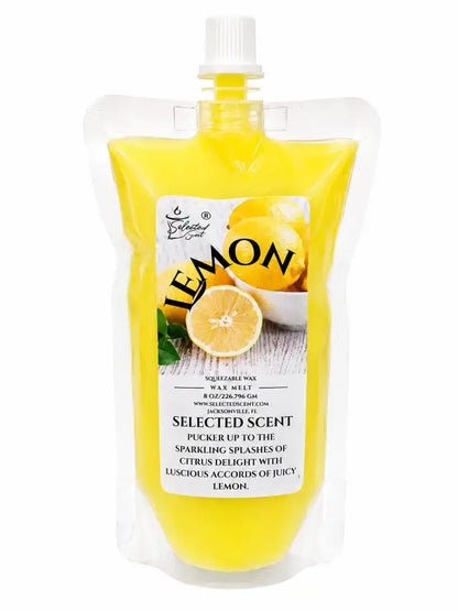 Squeezable all-natural long-lasting wax melts for home fragrance warmers - lemon / 8 ounces