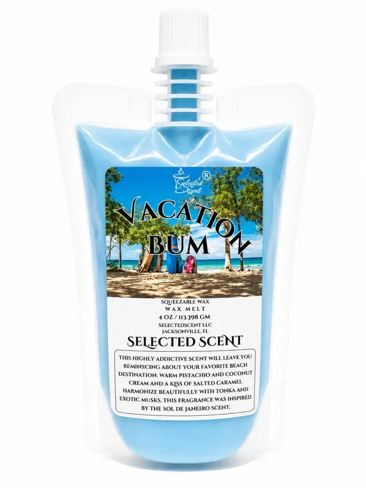 Squeezable all-natural long-lasting wax melts for home fragrance warmers - vacation bum / 4 ounces