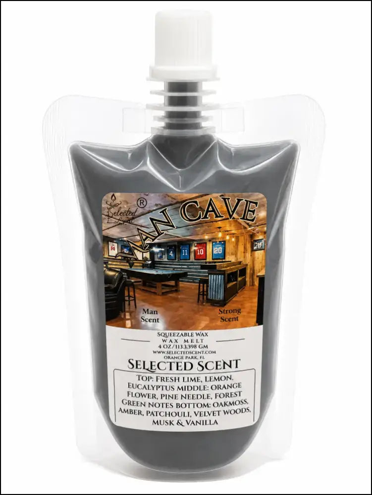 Squeezable all-natural long-lasting wax melts for home fragrance warmers - man cave / 4 ounces