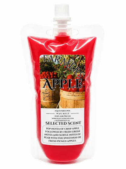 Squeezable all-natural long-lasting wax melts for home fragrance warmers - farmers apple / 8 ounces