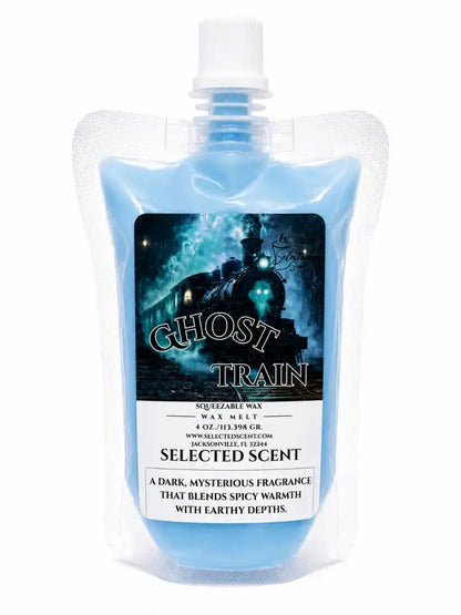 Squeezable all-natural long-lasting wax melts for home fragrance warmers - ghost train / 4 ounces