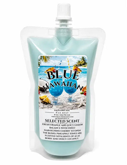 Squeezable all-natural long-lasting wax melts for home fragrance warmers - blue hawaiian / 8 ounces