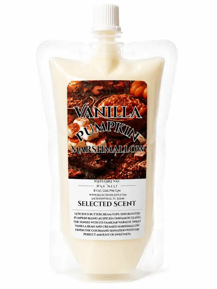 Squeezable all-natural long-lasting wax melts for home fragrance warmers - mahogany pumpkin / 8 ounces