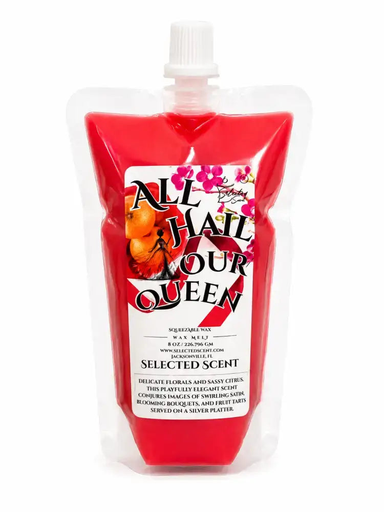 Squeezable all-natural long-lasting wax melts for home fragrance warmers - all hail our queen / 8 ounces