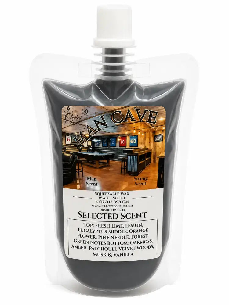 Squeezable all-natural long-lasting wax melts for home fragrance warmers - man cave / 4 ounces