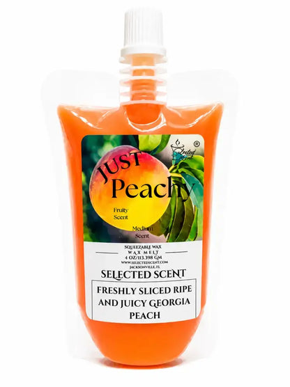 Squeezable all-natural long-lasting wax melts for home fragrance warmers - just peachy / 4 ounces