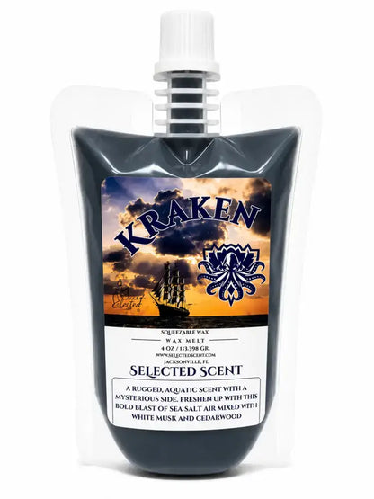 Squeezable all-natural long-lasting wax melts for home fragrance warmers - kraken / 4 ounces