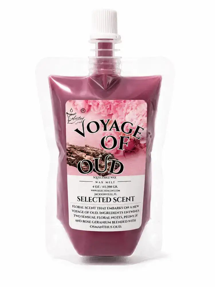 Squeezable all-natural long-lasting wax melts for home fragrance warmers - voyage of oud / 4 ounces