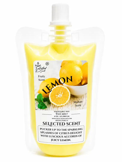 Squeezable all-natural long-lasting wax melts for home fragrance warmers - lemon / 4 ounces