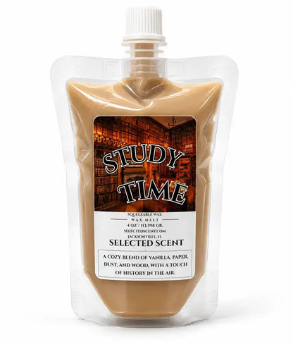 Squeezable all-natural long-lasting wax melts for home fragrance warmers - study time / 4 ounces