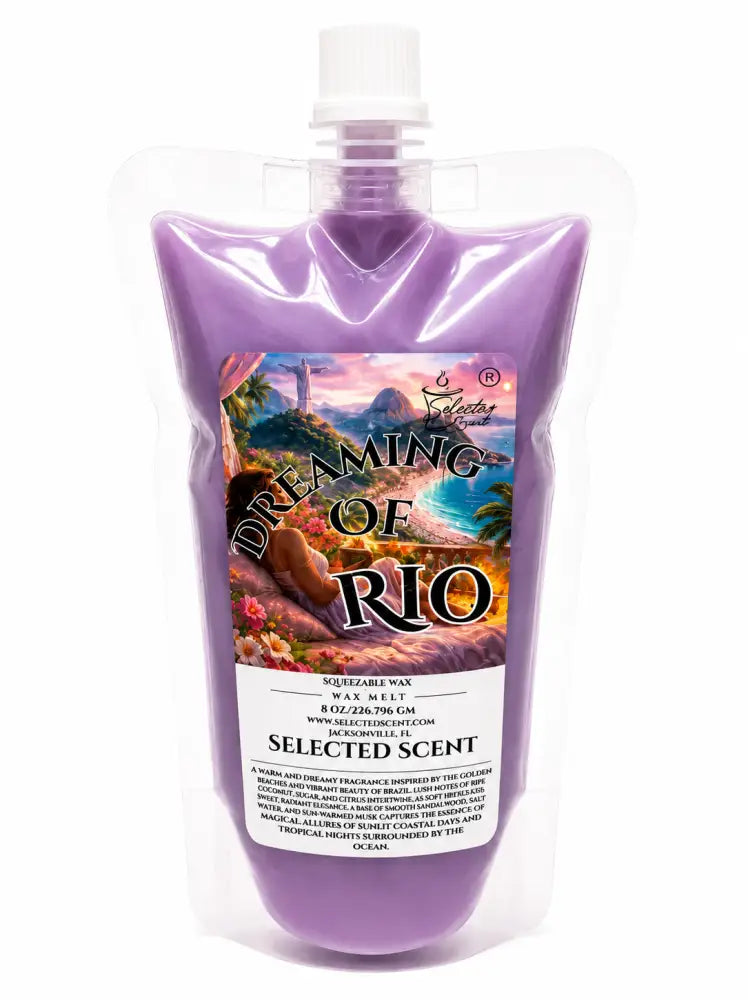 Squeezable all-natural long-lasting wax melts for home fragrance warmers - dreaming of rio / 8 ounces