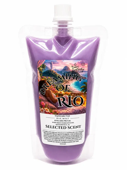Squeezable all-natural long-lasting wax melts for home fragrance warmers - dreaming of rio / 8 ounces