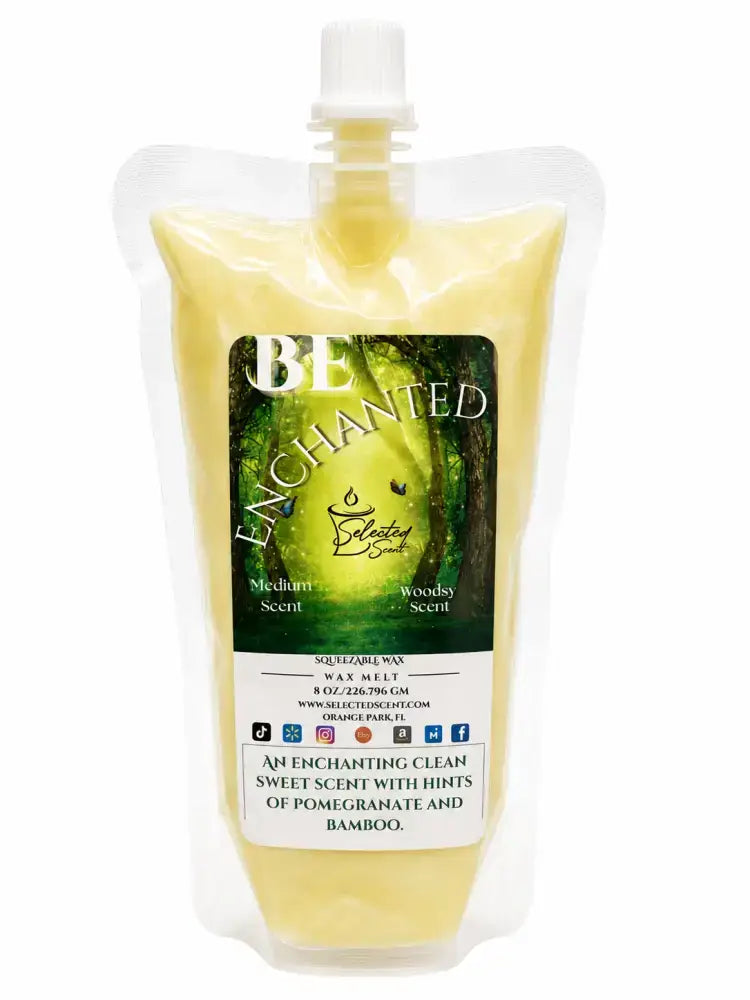 Squeezable all-natural long-lasting wax melts for home fragrance warmers - be enchanted / 8 ounces