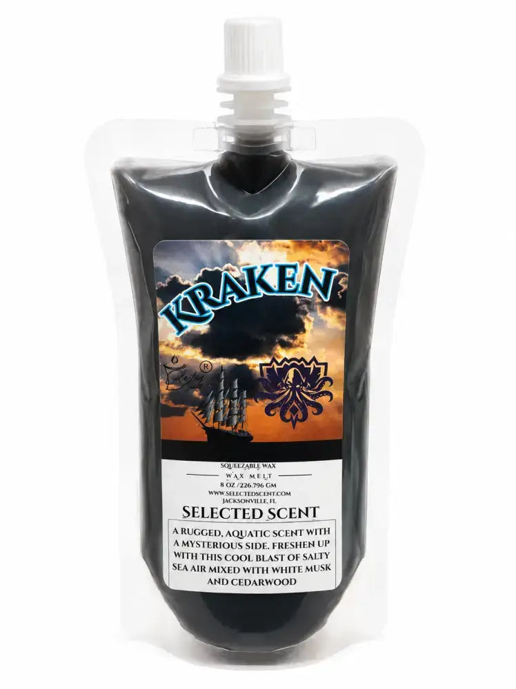 Squeezable all-natural long-lasting wax melts for home fragrance warmers - kraken / 8 ounces