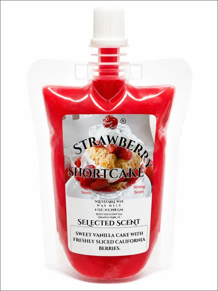 Squeezable all-natural long-lasting wax melts for home fragrance warmers - strawberry shortcake / 4 ounces