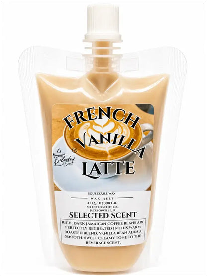 Squeezable all-natural long-lasting wax melts for home fragrance warmers - french vanilla latte / 4 ounces
