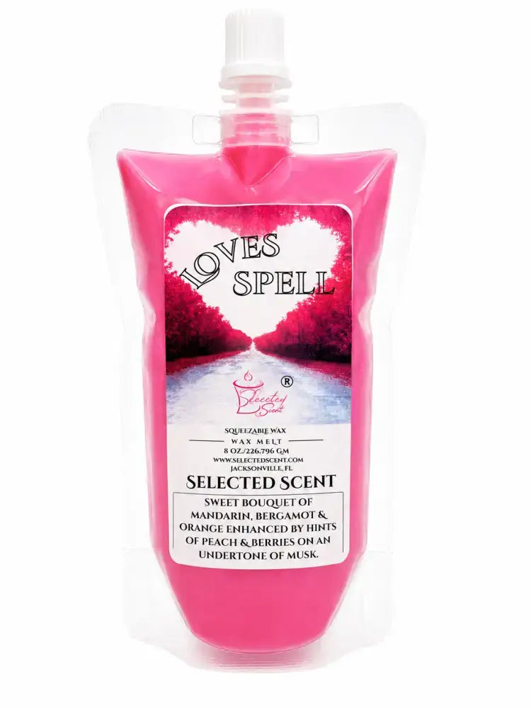 Squeezable all-natural long-lasting wax melts for home fragrance warmers - love spell / 8 ounces