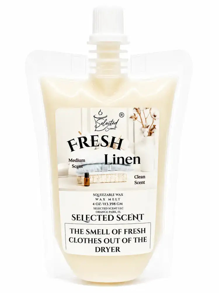Squeezable all-natural long-lasting wax melts for home fragrance warmers - fresh linen / 4 ounces