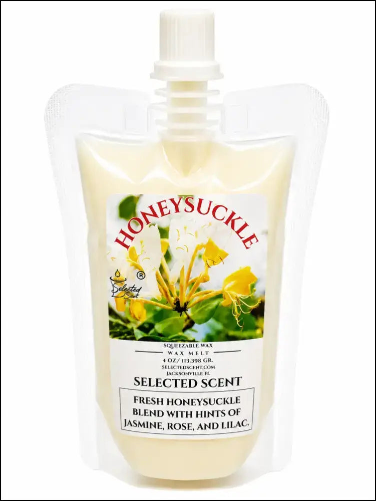 Squeezable all-natural long-lasting wax melts for home fragrance warmers - honeysuckle / 4 ounces