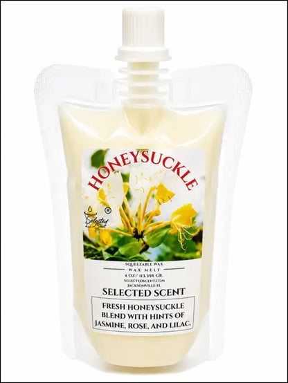Squeezable all-natural long-lasting wax melts for home fragrance warmers - honeysuckle / 4 ounces
