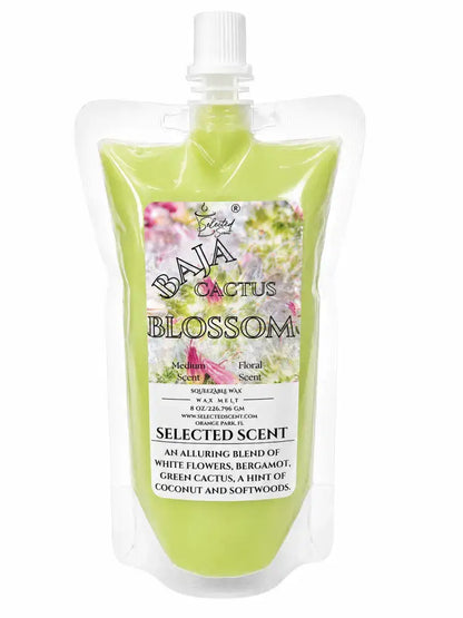 Squeezable all-natural long-lasting wax melts for home fragrance warmers - baja cactus blossom / 8 ounces