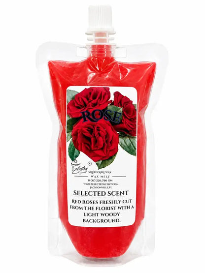Squeezable all-natural long-lasting wax melts for home fragrance warmers - rose / 8 ounces