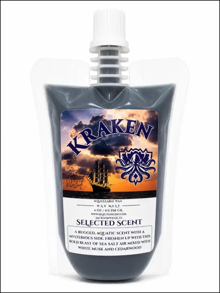 Squeezable all-natural long-lasting wax melts for home fragrance warmers - kraken / 4 ounces