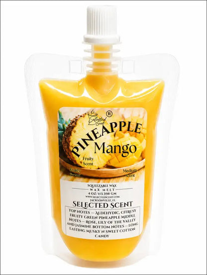 Squeezable all-natural long-lasting wax melts for home fragrance warmers - pineapple mango / 4 ounces