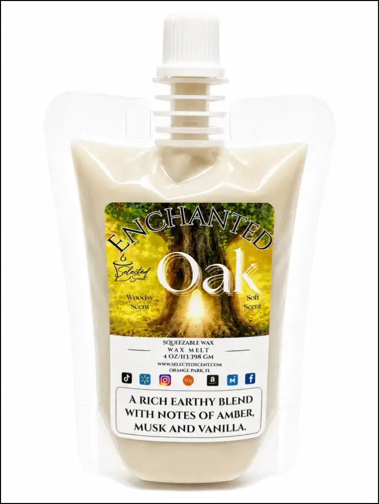 Squeezable all-natural long-lasting wax melts for home fragrance warmers - enchanted oak / 4 ounces
