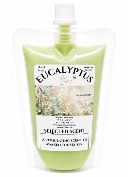 Squeezable all-natural long-lasting wax melts for home fragrance warmers - eucalyptus / 4 ounces