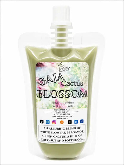 Squeezable all-natural long-lasting wax melts for home fragrance warmers - baja cactus blossom / 4 ounces
