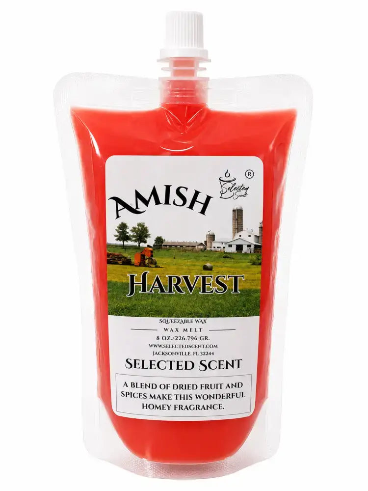 Squeezable all-natural long-lasting wax melts for home fragrance warmers - amish harvest / 8 ounces
