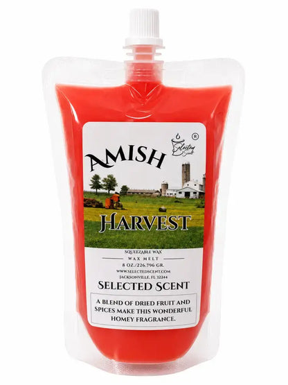 Squeezable all-natural long-lasting wax melts for home fragrance warmers - amish harvest / 8 ounces