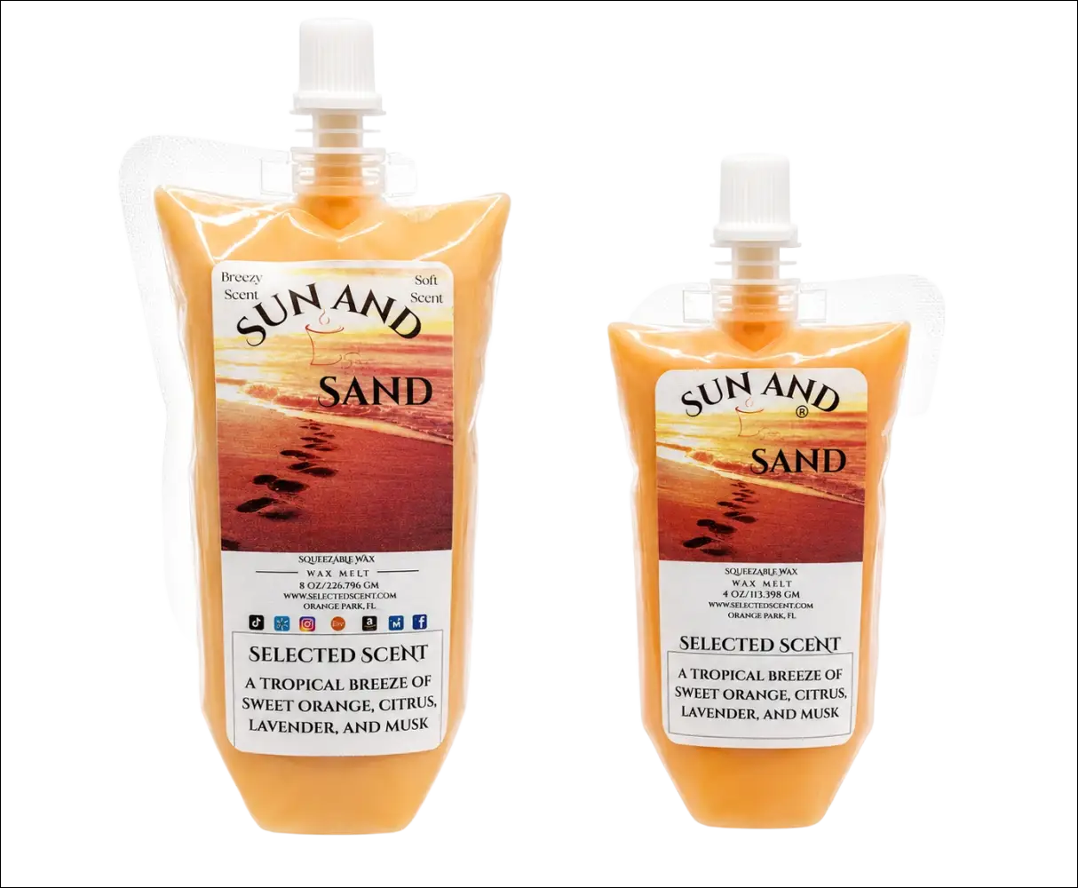 Sun and sand squeezable long lasting citrus wax melts