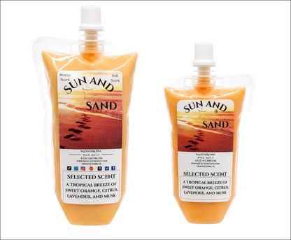 Sun and sand squeezable long lasting citrus wax melts