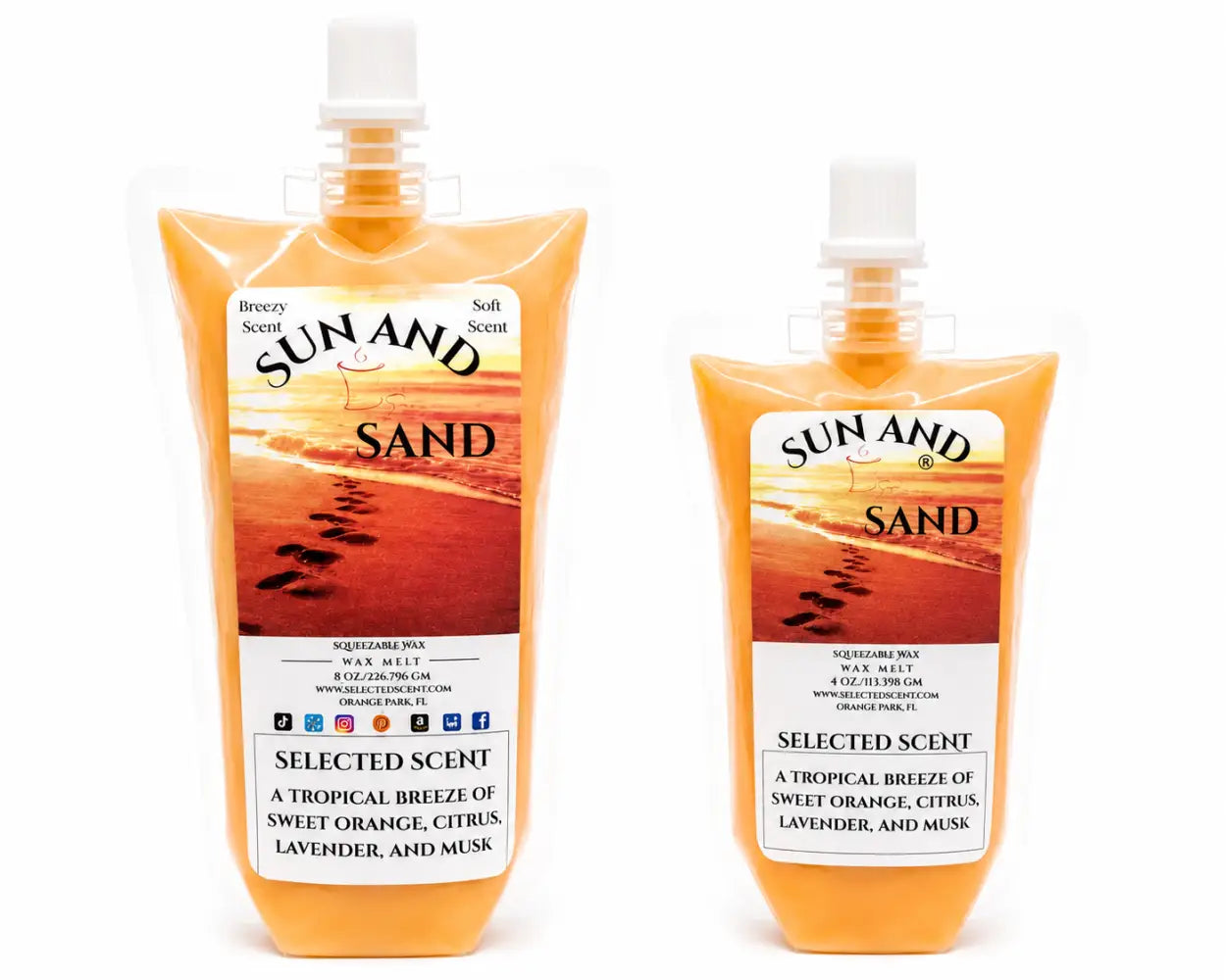 Sun and sand squeezable long lasting wax melts