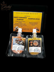 Selected Scent Long Lasting Fragrance Set with Sweet Cinnamon Pumpkin and Pumpkin Spice scents in wax melt pouches