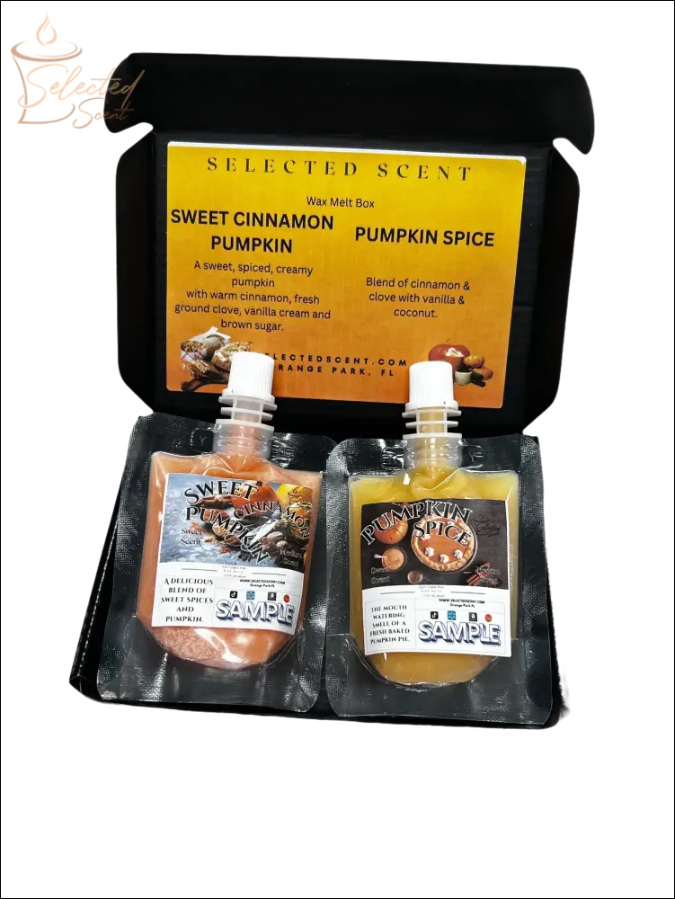 Selected Scent Long Lasting Fragrance Set with Sweet Cinnamon Pumpkin and Pumpkin Spice wax melts