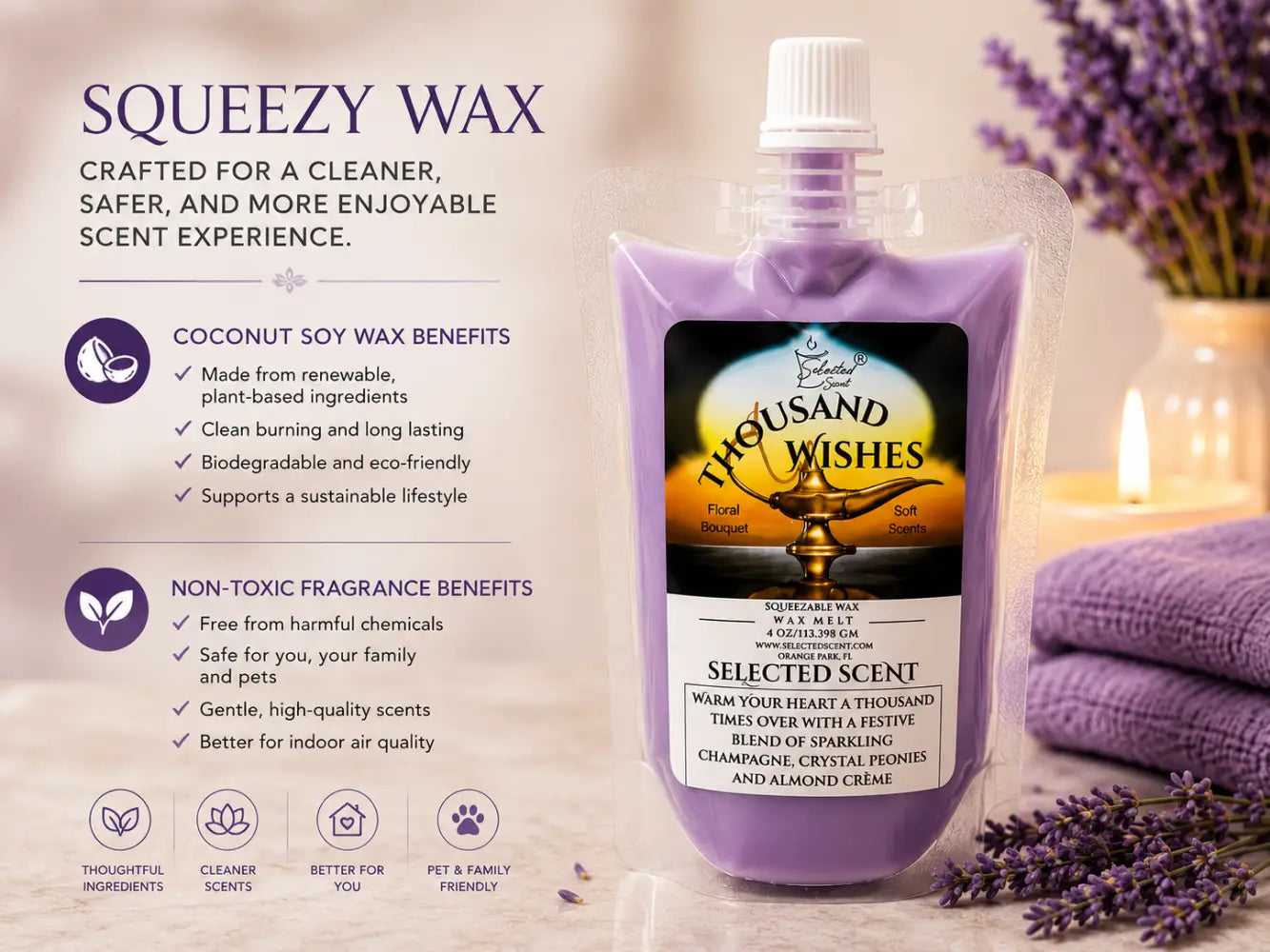 A thousand wishes squeezable wax melt