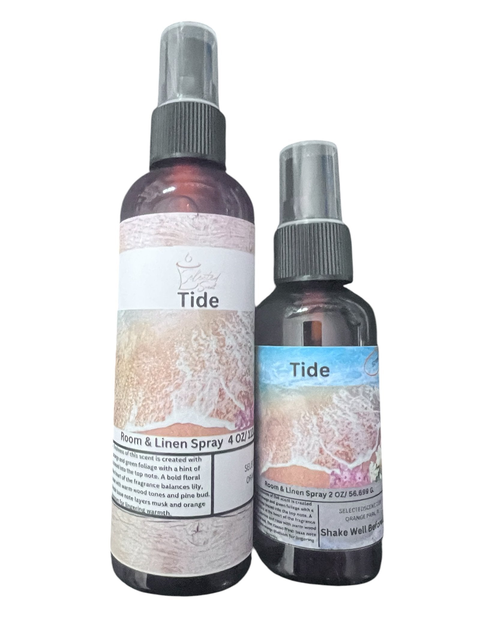 Selected Scent Tide natural fresh room spray for home in two spray bottles with beach wave design