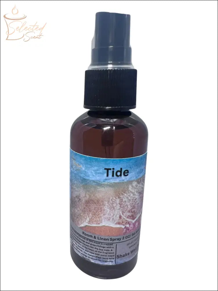 Selected Scent Tide natural fresh room spray for home with ocean-inspired scent in brown spray bottle