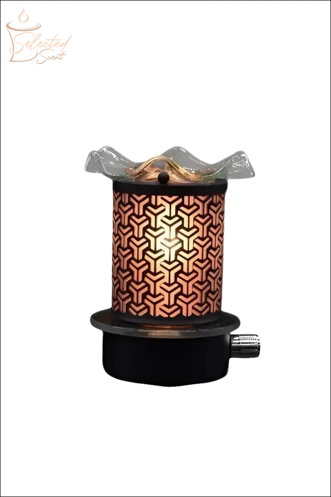Selected Scent Electric Decorative Warmer with intricate geometric pattern and glass top