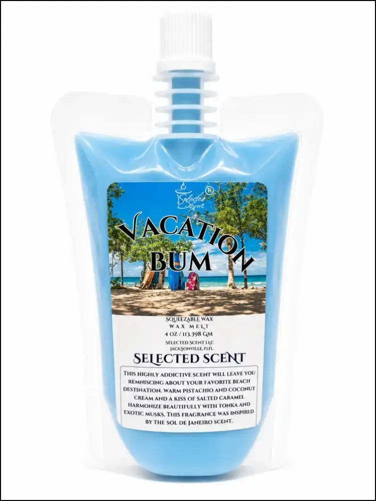 Vacation bum squeezable wax melt unique pouch fragrance - 4 ounces