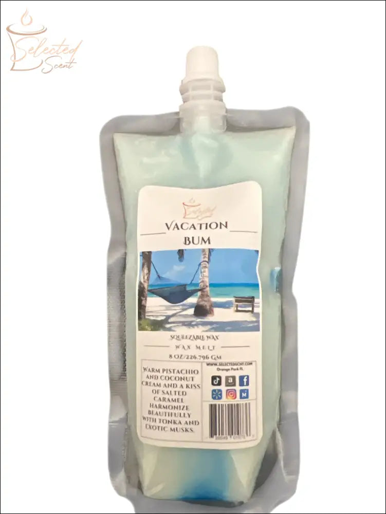 Selected Scent unique wax melt pouch fragrance Vacation Bum with tropical beach scent