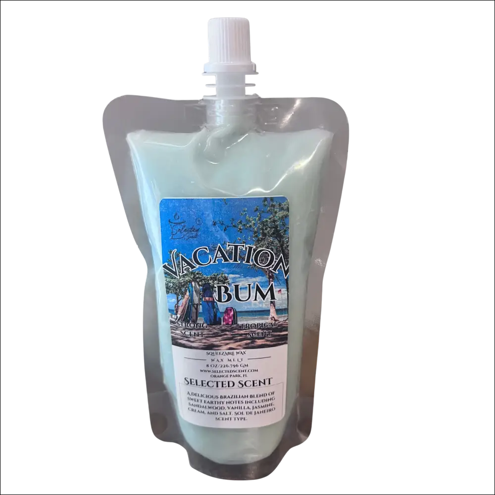 Vacation bum squeezable wax melt unique pouch fragrance - 8 ounces